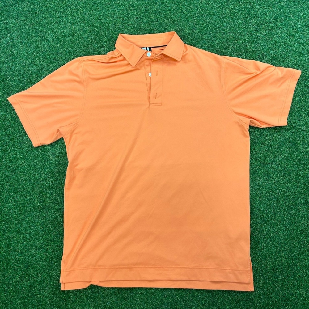 FootJoy Mens ProDry Performance Golf Polo Shirt Orange Short Sleeve Size M